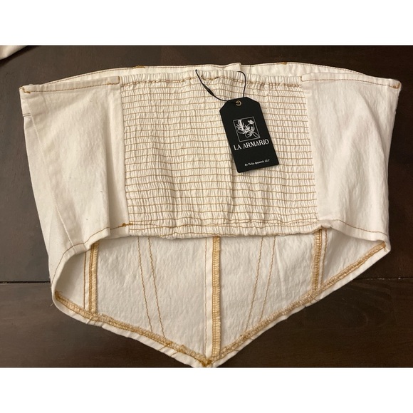 LA ARMARIO White Denim Bandana Top New with Tag - Picture 4 of 6